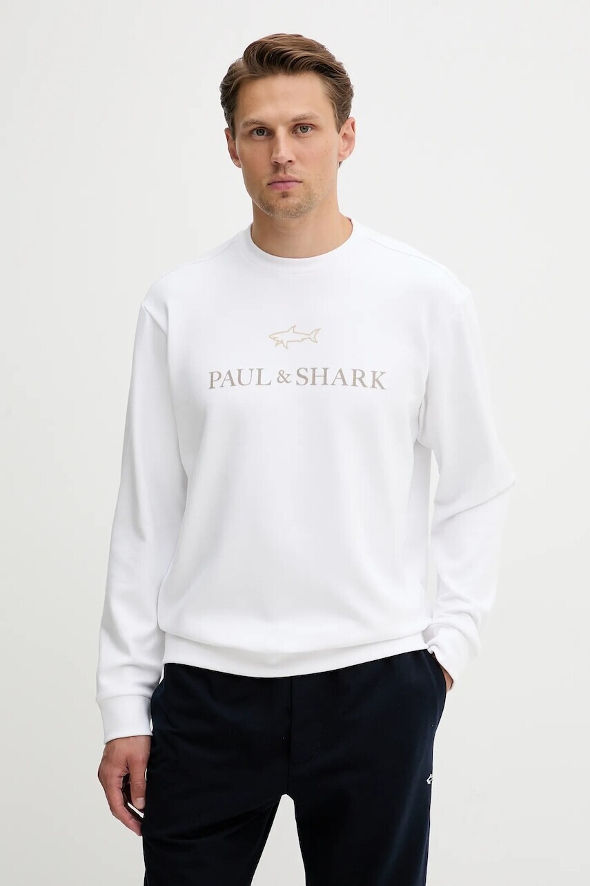 Mikina Paul&Shark biela farba, s nášivkou, 15311845