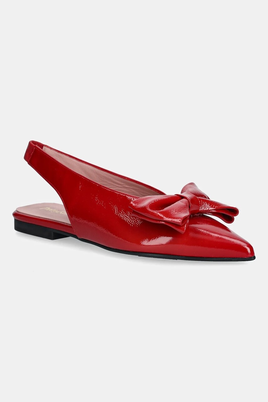 Kožené balerínky Pretty Ballerinas Yvette červená farba, s otvorenou pätou, 52618_001