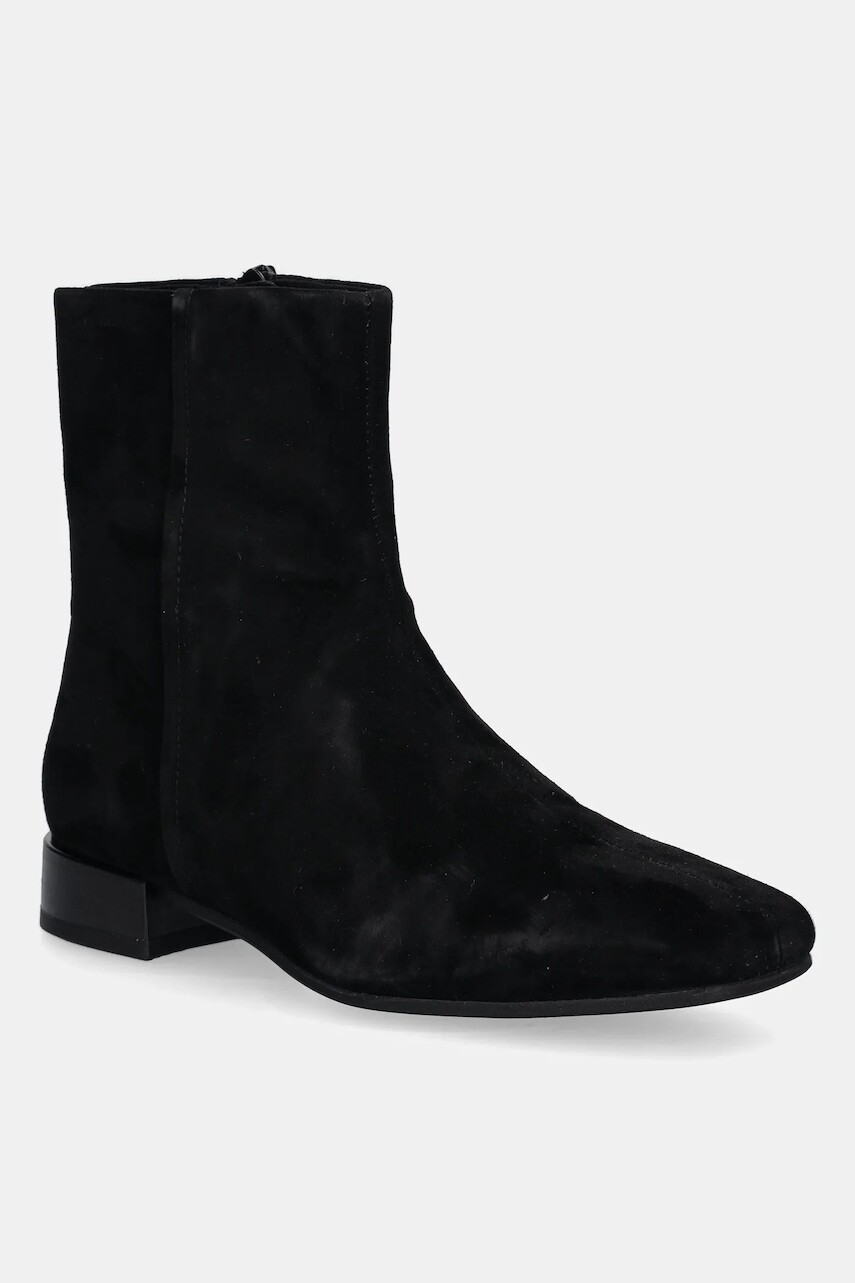 Semišové topánky Vagabond Shoemakers MONA čierna farba, na plochom podpätku, 5955-040-20