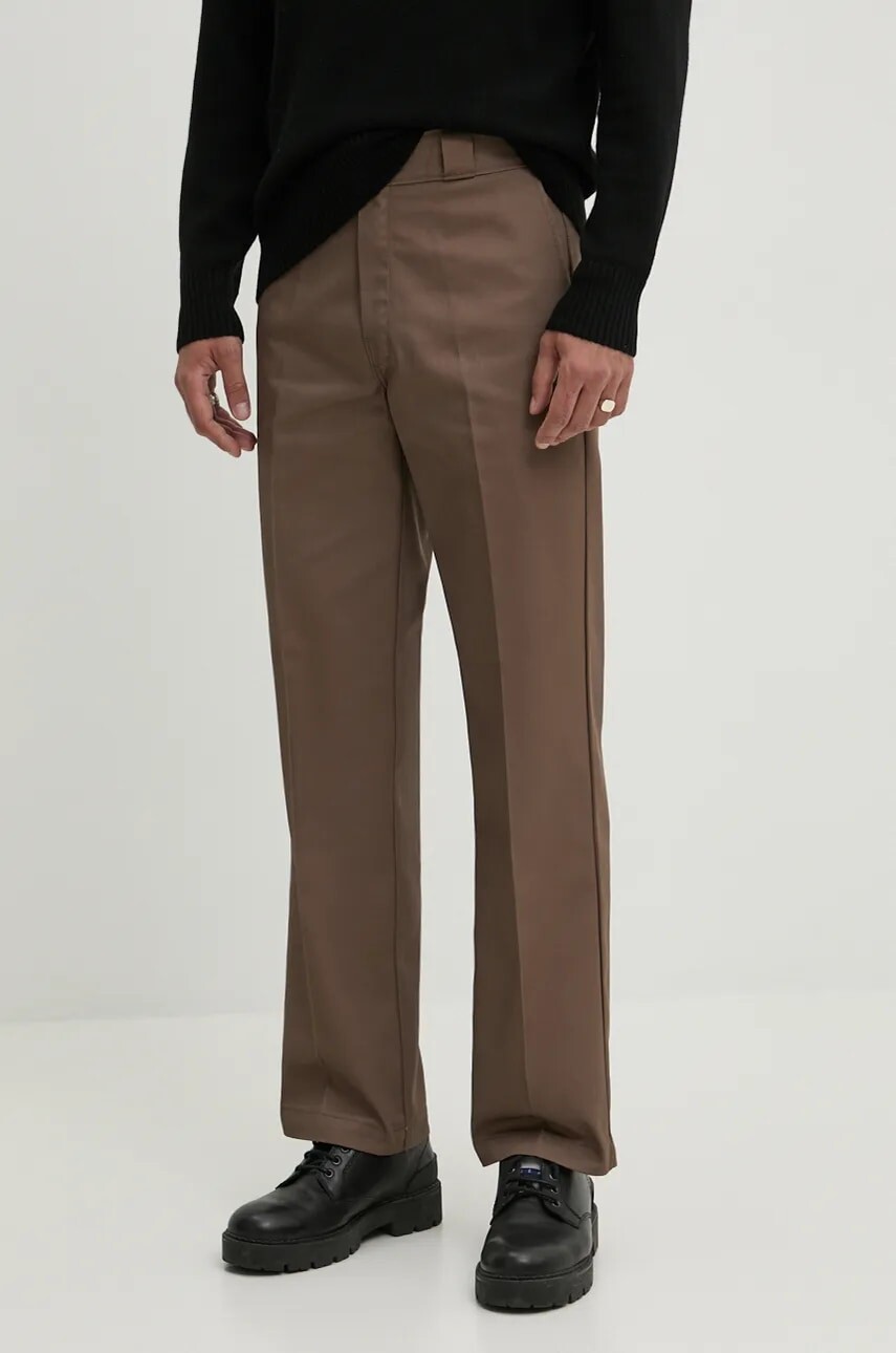 Nohavice Dickies 874 pánske, hnedá farba, rovné, DK0A4XK6
