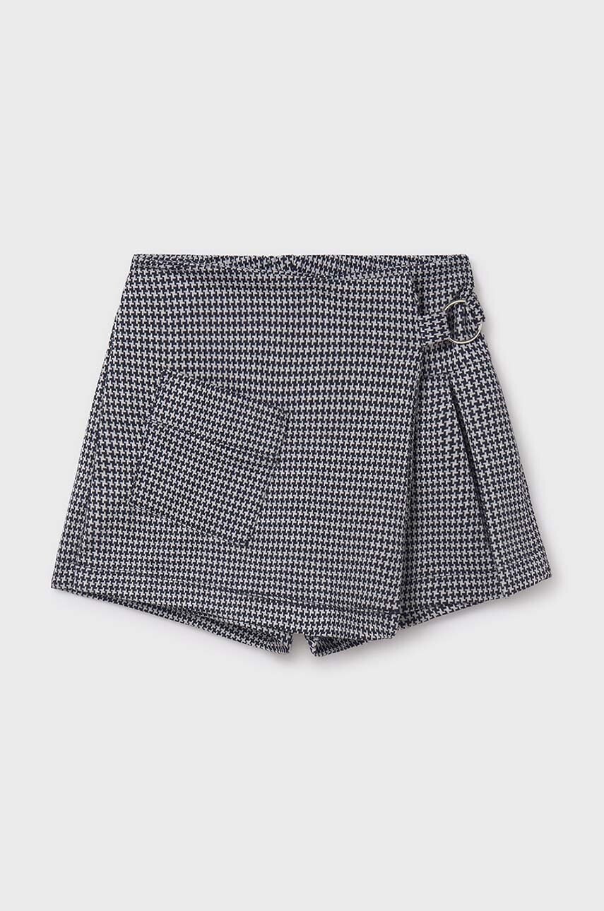 Detské sukňo-nohavice Mayoral tmavomodrá farba, mini, rovný strih, 7976