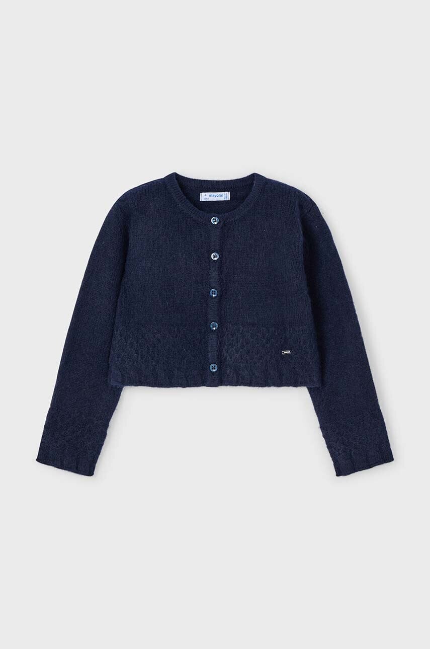Detský sveter s prímesou vlny Mayoral tmavomodrá farba, 4361