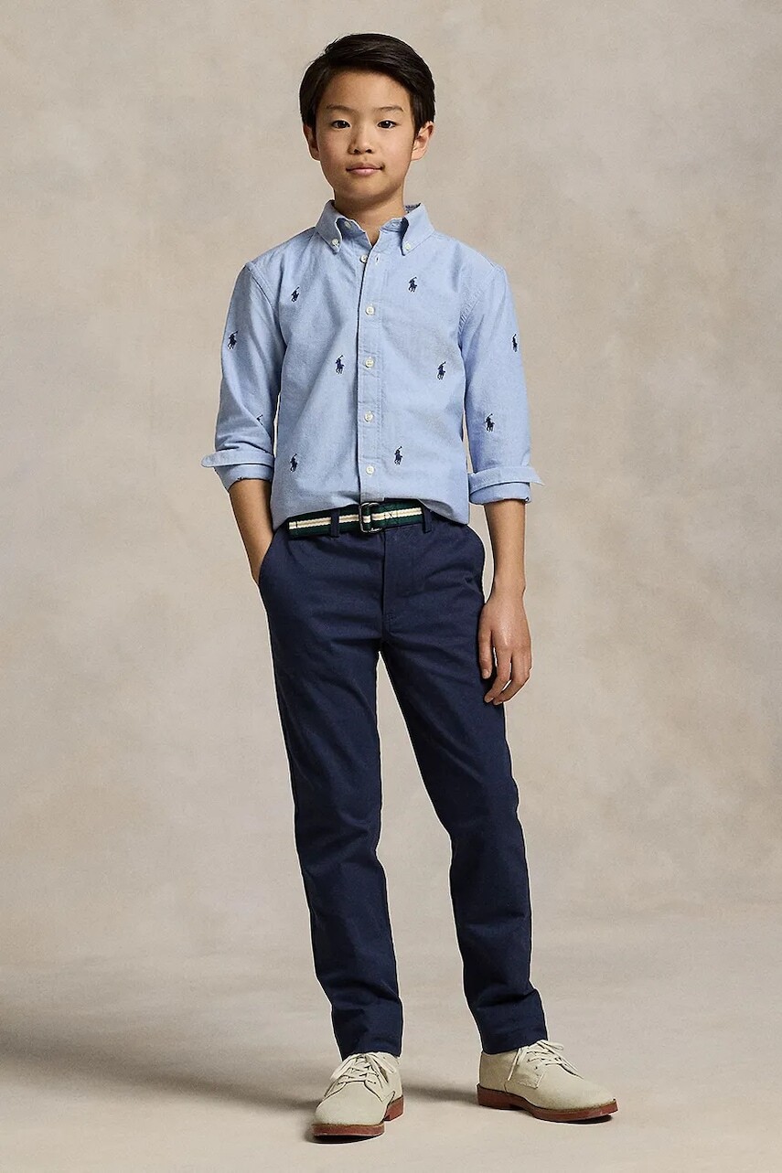Detské nohavice Polo Ralph Lauren tmavomodrá farba, jednofarebné, 323855394001
