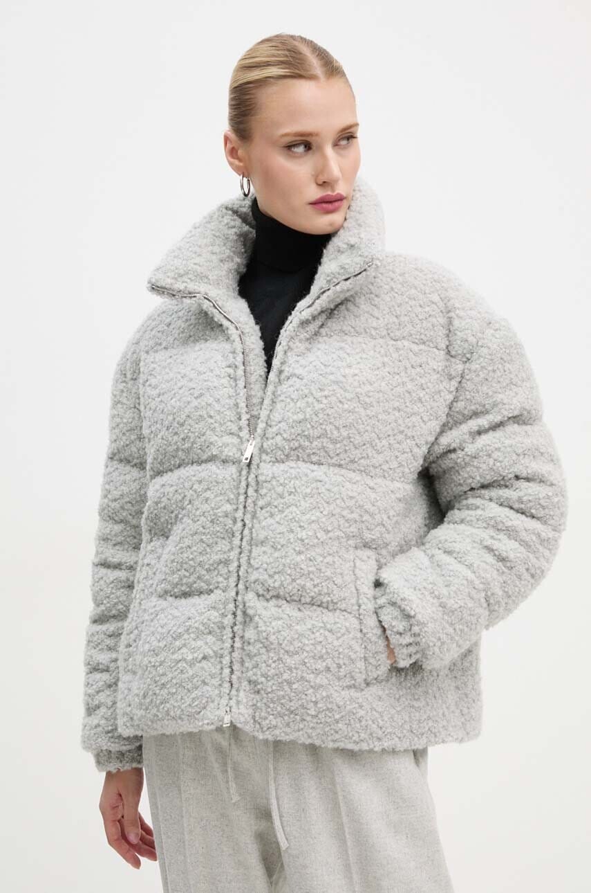 Bunda s prímesou vlny Moschino Jeans šedá farba, zimná, A0613 8718