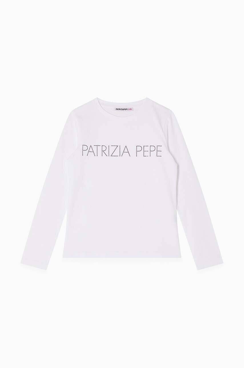 Detské tričko s dlhým rukávom Patrizia Pepe J061 biela farba, 7M0753
