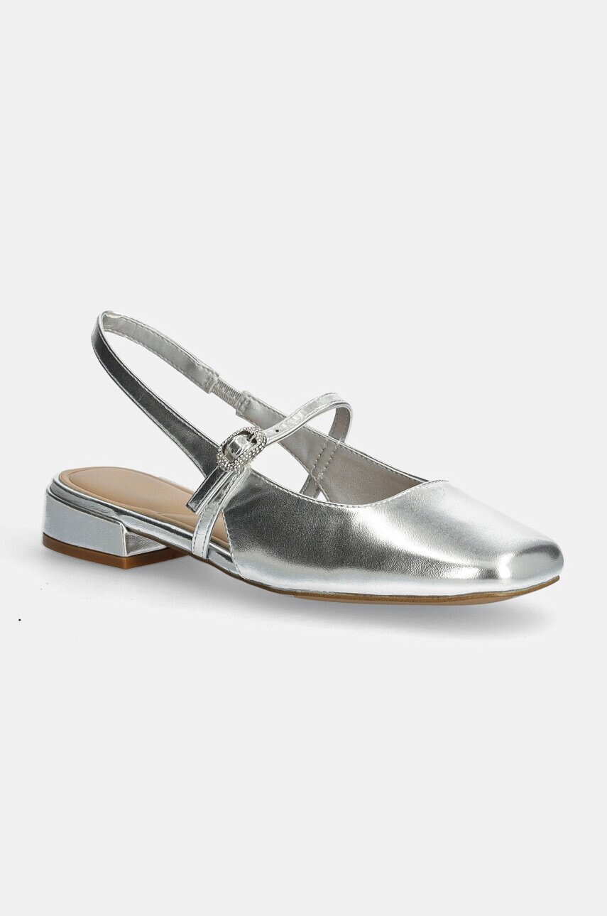 Baleríny Aldo HUGUETTE strieborná farba, s otvorenou pätou, 13838629 HUGUETTE