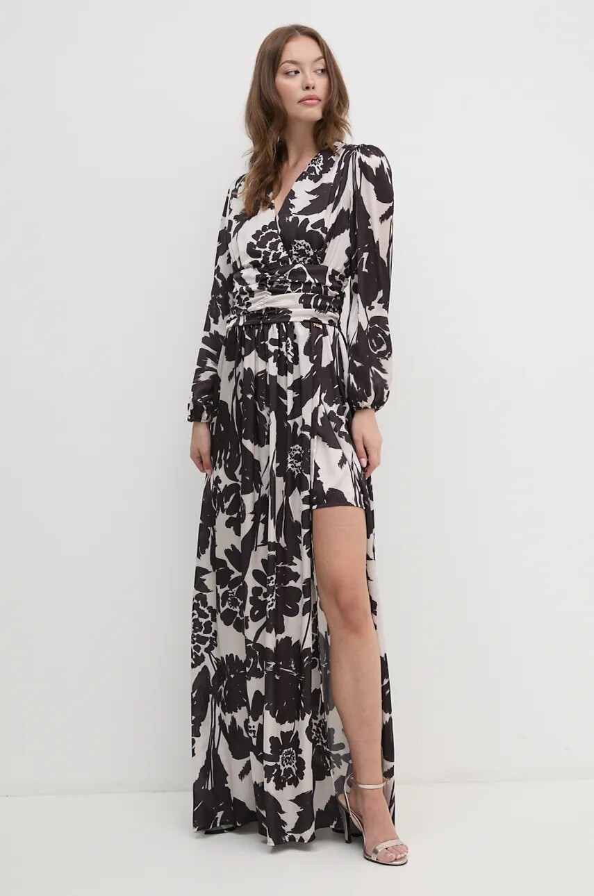 Šaty Artigli béžová farba, maxi, áčkový strih, ACAB000011