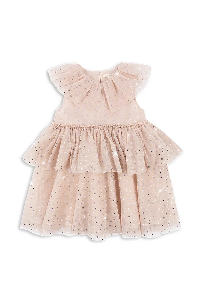 Dievčenské šaty Konges Sløjd FAIRY DRESS béžová farba, mini, áčkový strih, KS101513