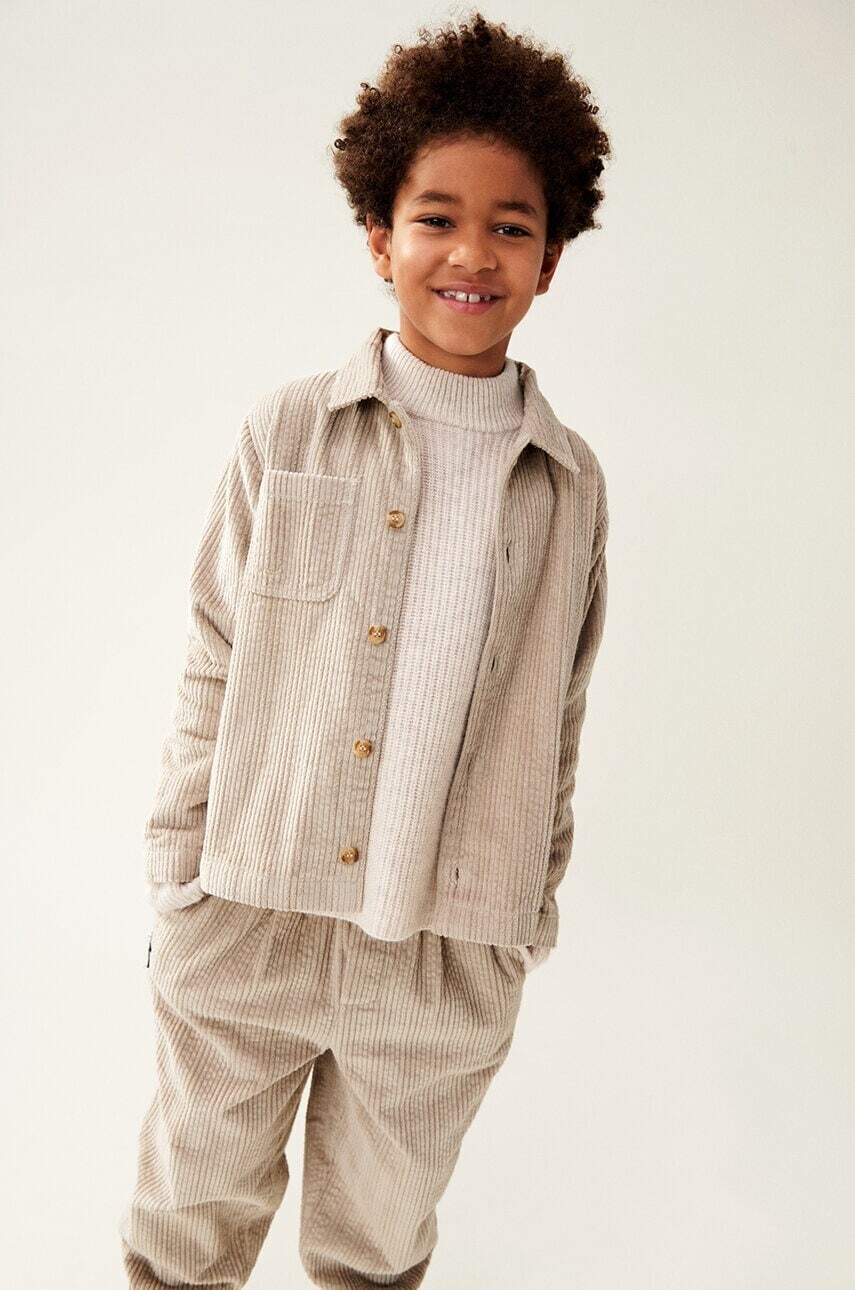 Detská bunda Liewood Paule Corduroy Overshirt béžová farba, LW19454
