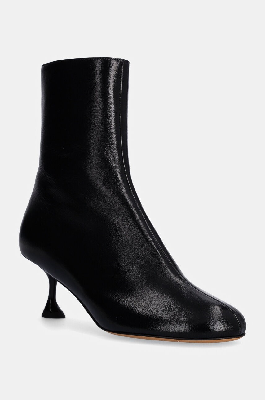 Kožené členkové topánky Proenza Schouler Tee Ankle dámske, čierna farba, na vysokom podpätku, PS43232A