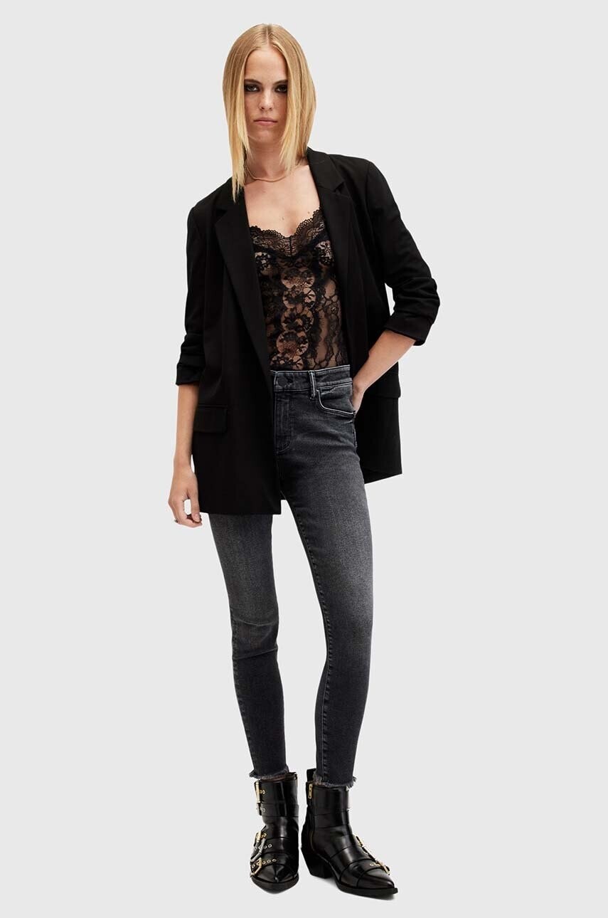 Bavlnené rifle AllSaints MILLER PUSHUP JEAN čierna farba, W052EB