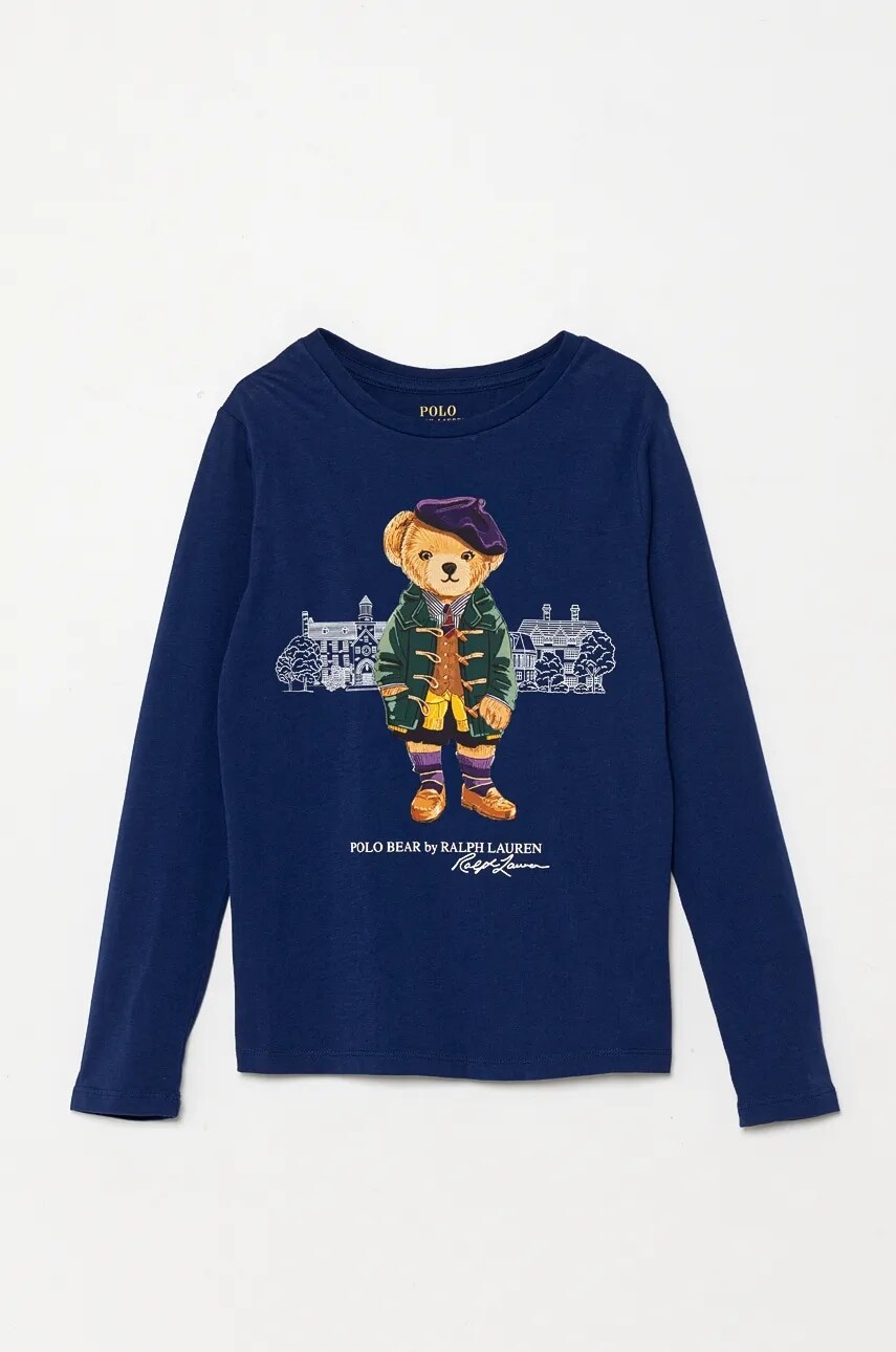 Detská bavlnená košeľa s dlhým rukávom Polo Ralph Lauren 313951081001