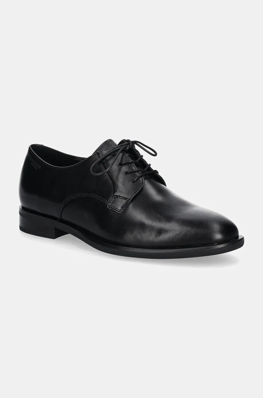 Kožené poltopánky Vagabond Shoemakers HEIDI dámske, čierna farba, na plochom podpätku, 5809-001-20