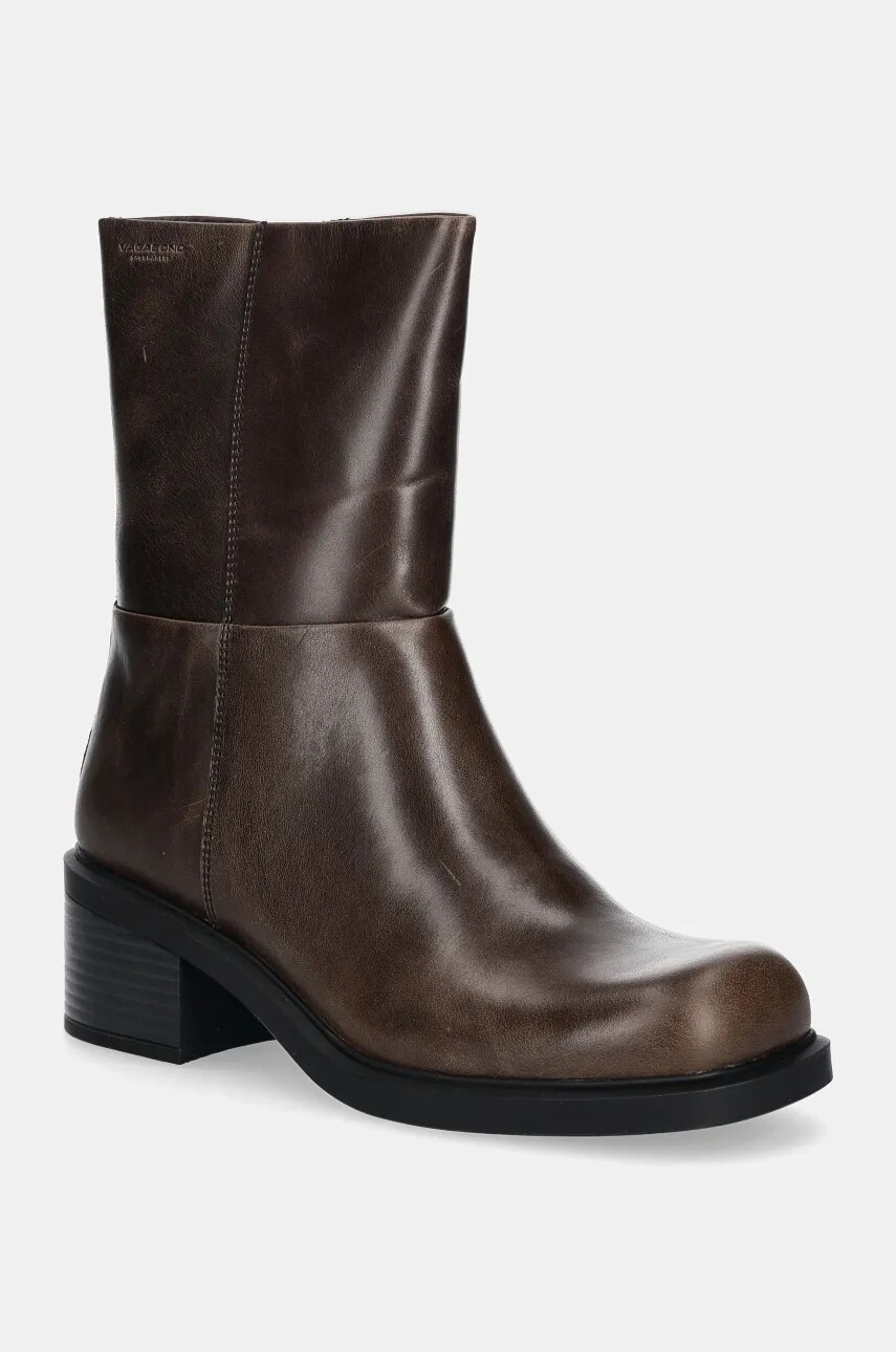 Kožené členkové topánky Vagabond Shoemakers DANIELLA dámske, hnedá farba, na podpätku, 5820-209-19