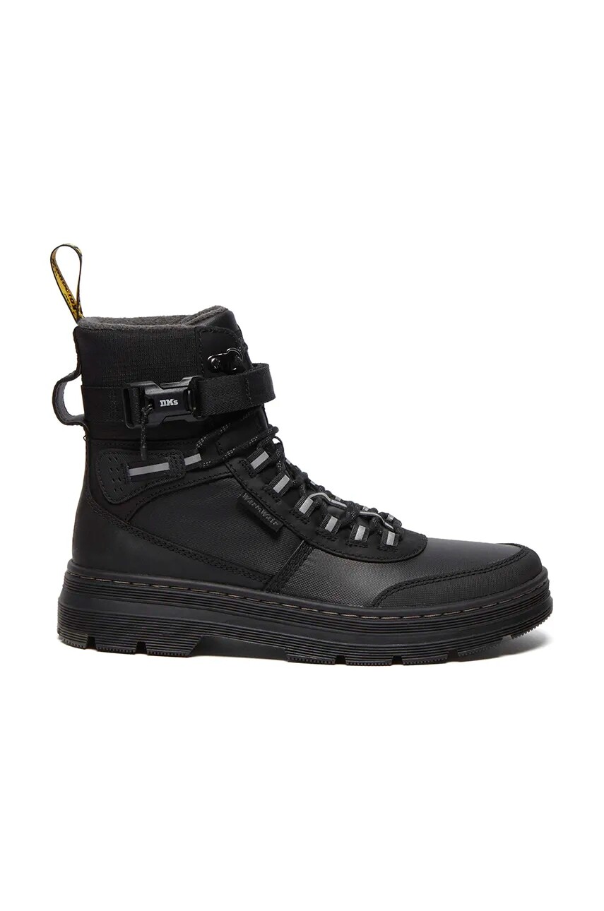 Členkové topánky Dr. Martens Combs Tech WX dámske, čierna farba, na plochom podpätku, zateplené, DM32103001