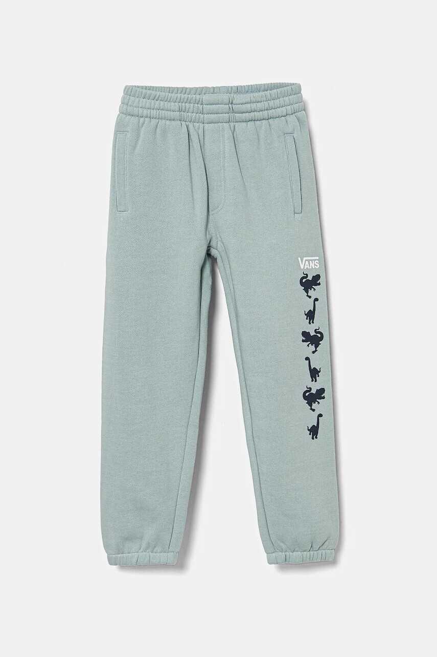 Detské tepláky Vans KD Dino Pant tyrkysová farba, s potlačou, VN000JS2M8I1