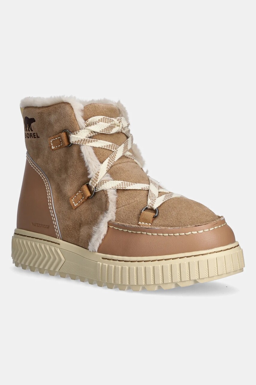 Semišové snehule Sorel ONA AVE ALPINE BOOT WP hnedá farba, 2088311226