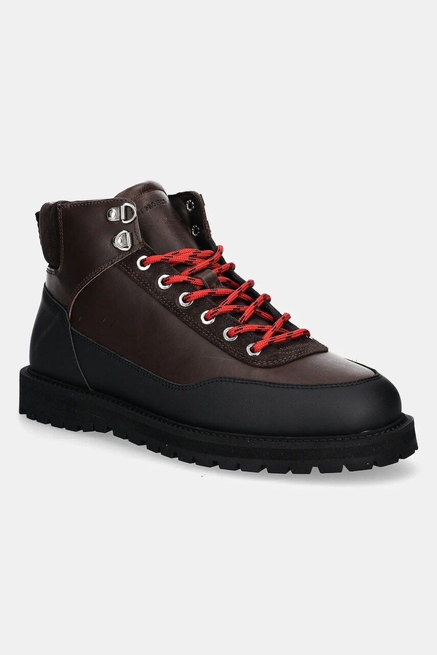 Kožená obuv GARMENT PROJECT Olaf Lace-Up Boot pánske, hnedá farba, GPF2608