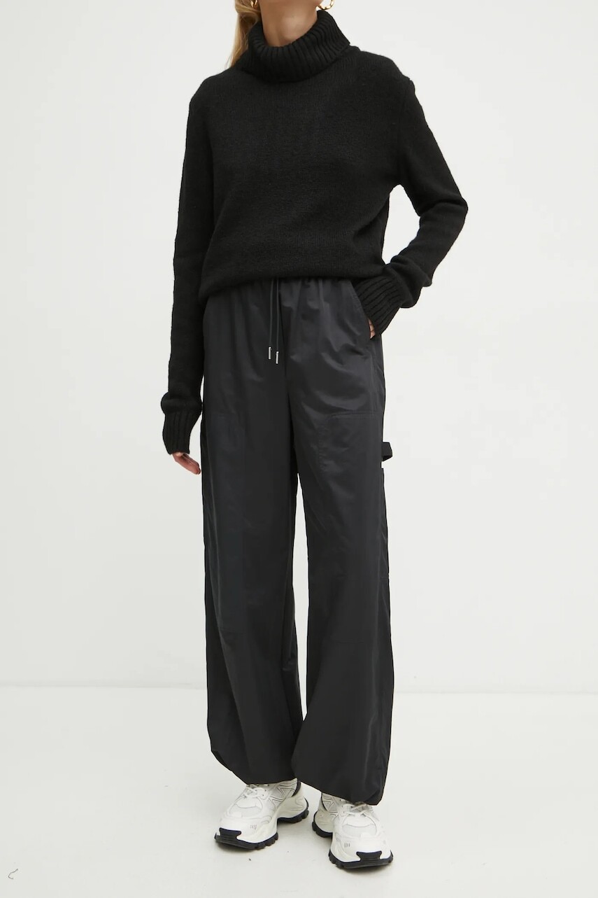 Nohavice Marella dámske, čierna farba, vysoký pás, 2423136124200