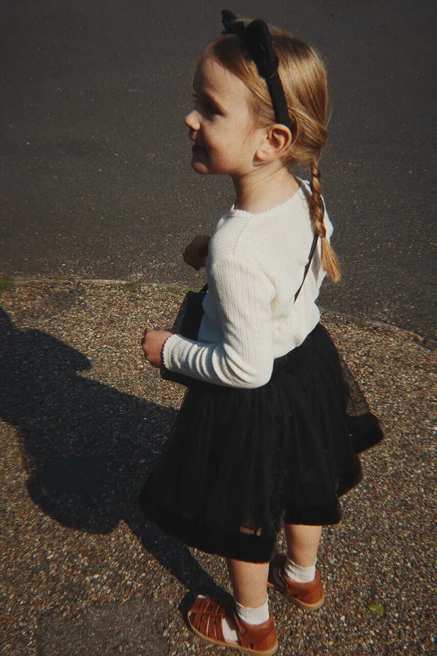 Dievčenská sukňa Konges Sløjd HALLOWEEN CAT SKIRT COSTUME čierna farba, mini, áčkový strih, KS102186