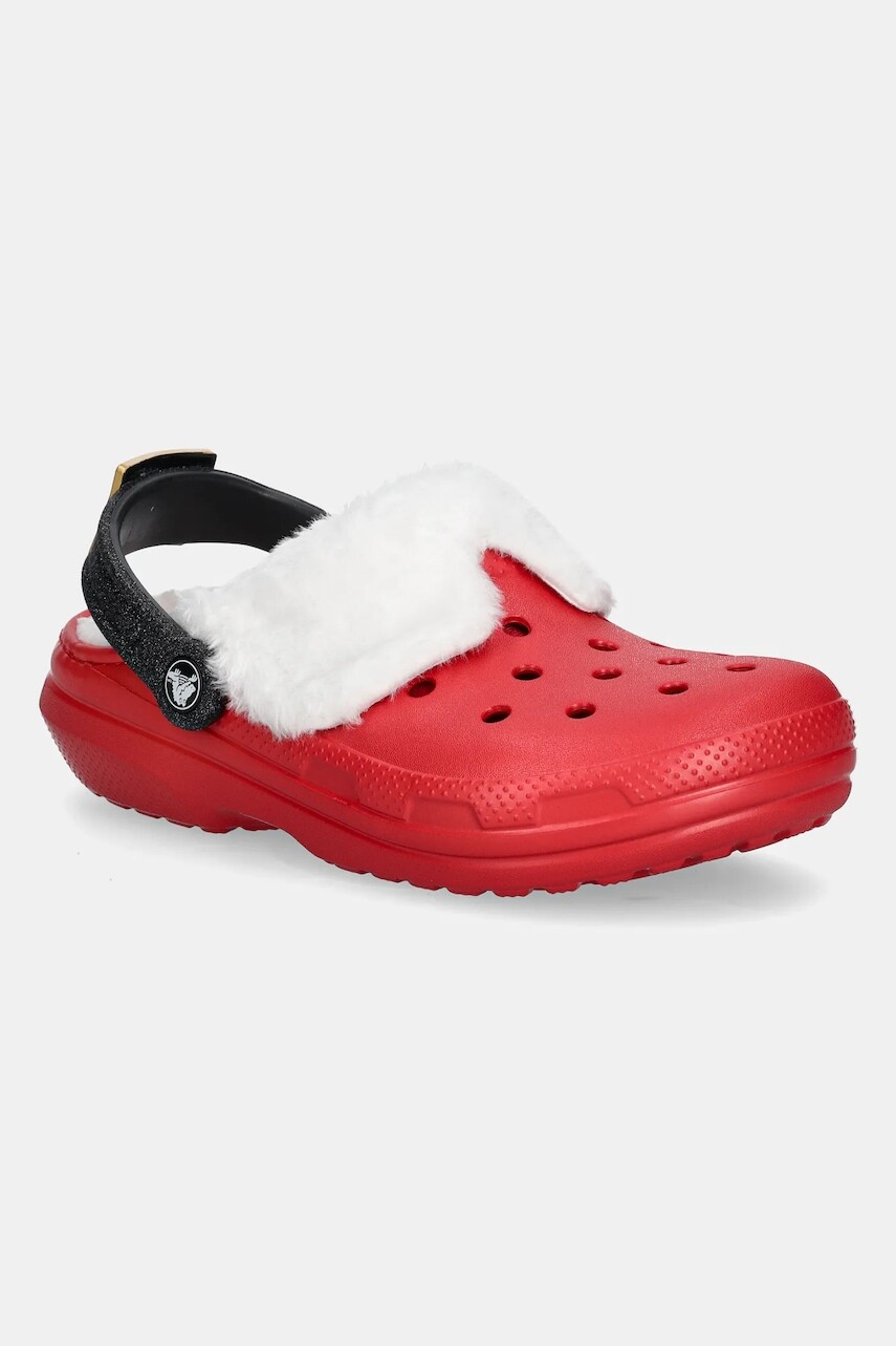 Papuče Crocs Classic Lined Santa Clog červená farba, 210933