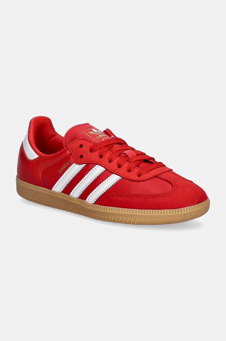 Kožené tenisky adidas Originals Samba OG W červená farba, IE6524