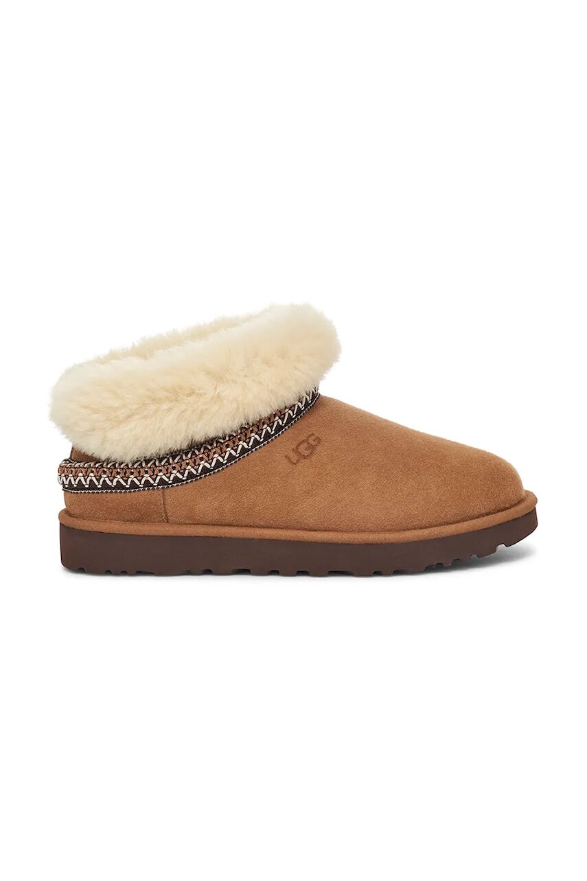 Semišové snehule UGG Classic Mini Crescent hnedá farba, 1158262-CHE