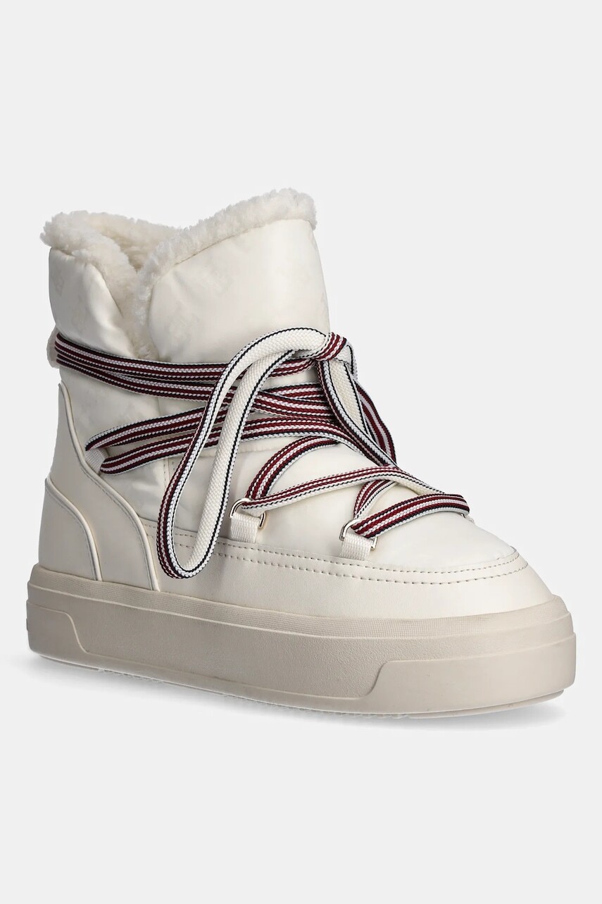 Snehule Tommy Hilfiger SNOWBOOT MONOGRAM FAUX FUR béžová farba, FW0FW08389