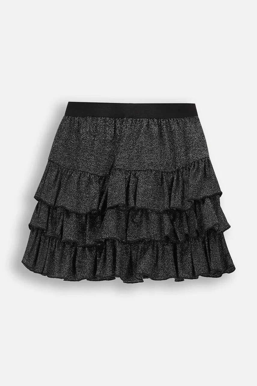 Dievčenská sukňa Coccodrillo čierna farba, mini, áčkový strih, ELEGANT PARTY GIRL