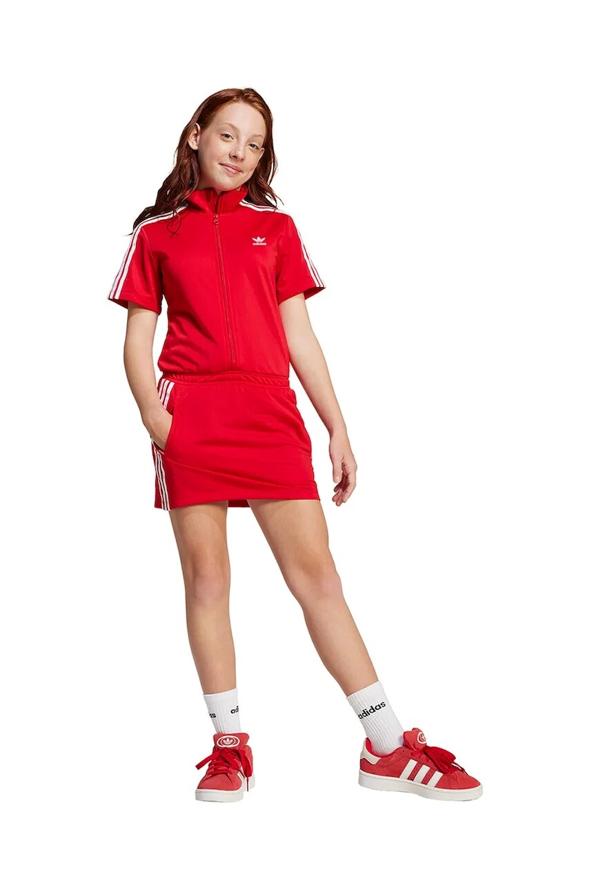 Šaty adidas Originals červená farba, mini, rovný strih, JD3536