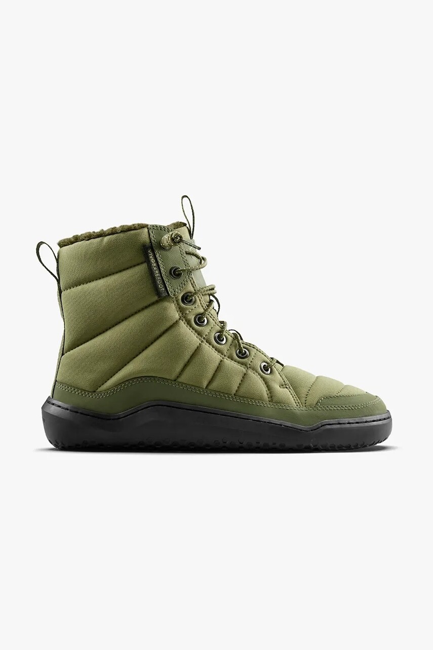 Členkové topánky Vivobarefoot GOBI HIBER dámske, zelená farba, na plochom podpätku, zateplené, 209438