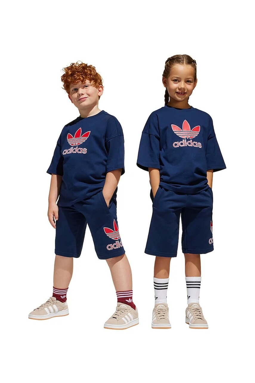Detská bavlnená súprava adidas Originals tmavomodrá farba, JC9172