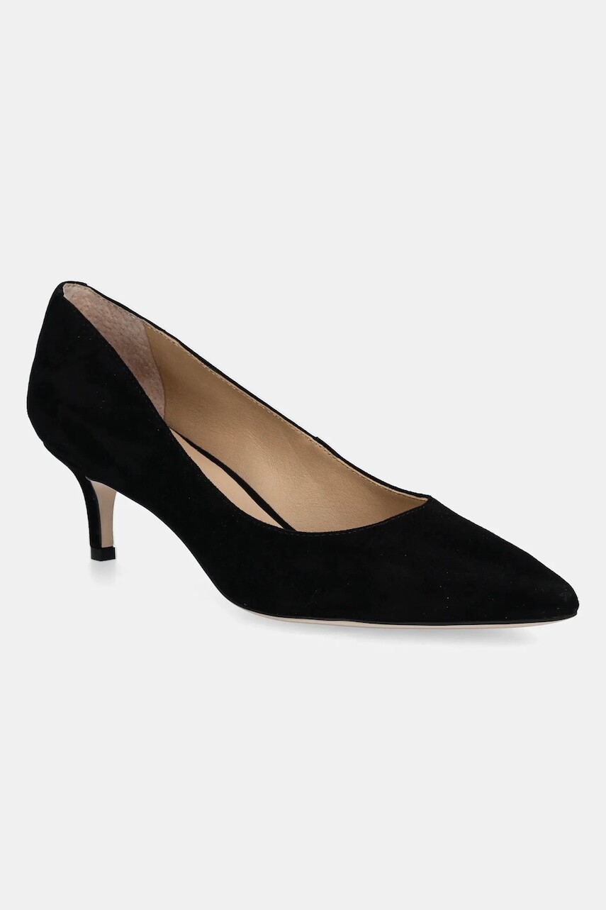 Semišové lodičky Lauren Ralph Lauren Adrienne čierna farba, 802962174001