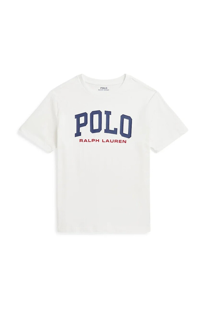 Detské bavlnené tričko Polo Ralph Lauren biela farba, s potlačou, 323958159002