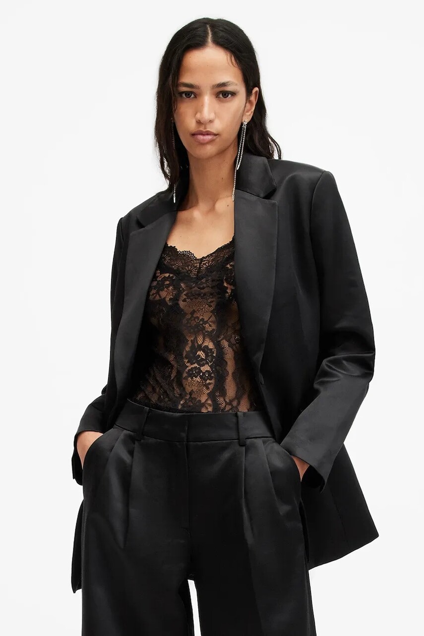 Sako AllSaints SAE čierna farba, jednoradová, jednofarebná, W028QB