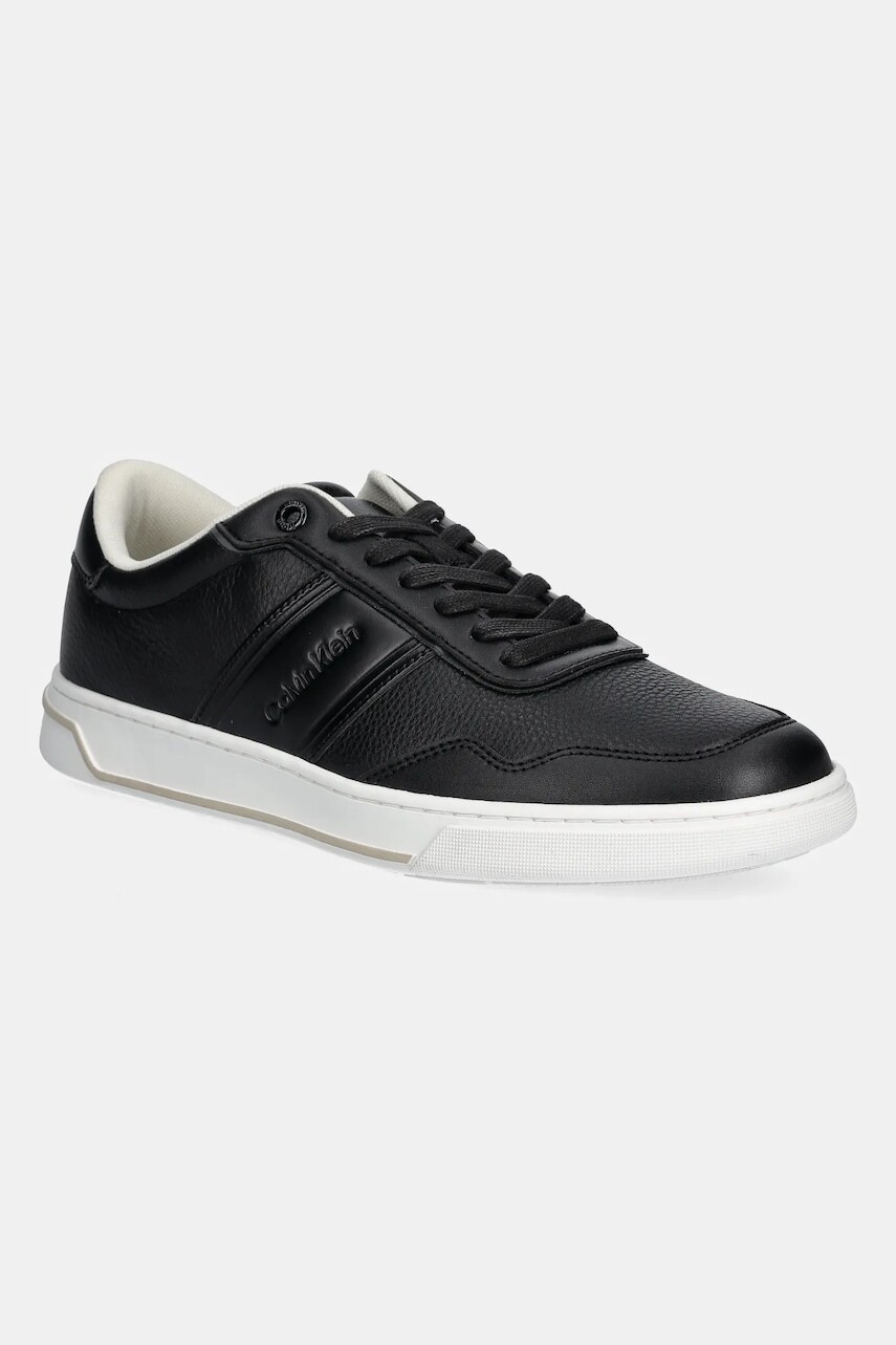 Tenisky Calvin Klein LOW TOP LACE UP LOGO čierna farba, HM0HM01653