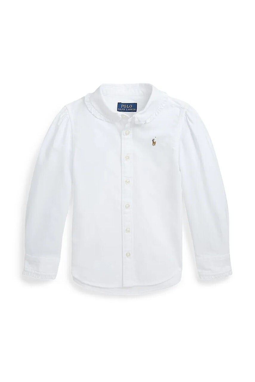Detská bavlnená košeľa Polo Ralph Lauren biela farba, 312929954001