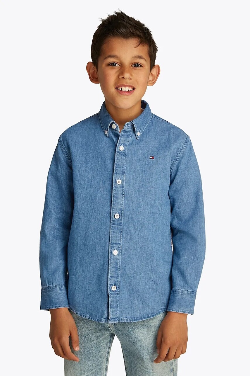 Detská bavlnená košeľa Tommy Hilfiger KB0KB09606