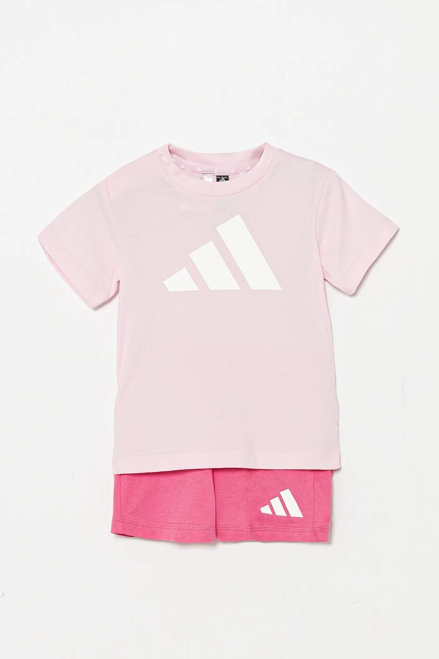 Detská bavlnená súprava adidas ružová farba, JC9639