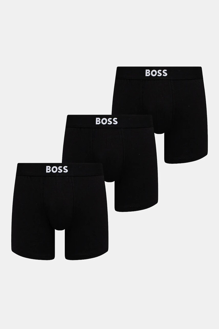 Boxerky BOSS One 3-pak pánske, čierna farba, 50544272