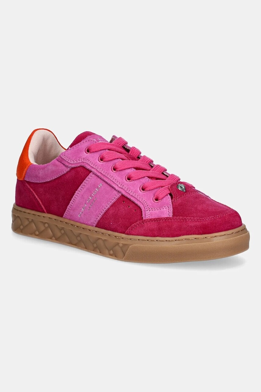 Semišové tenisky Kurt Geiger London Kensington Slim Cupsole ružová farba, 2007658209
