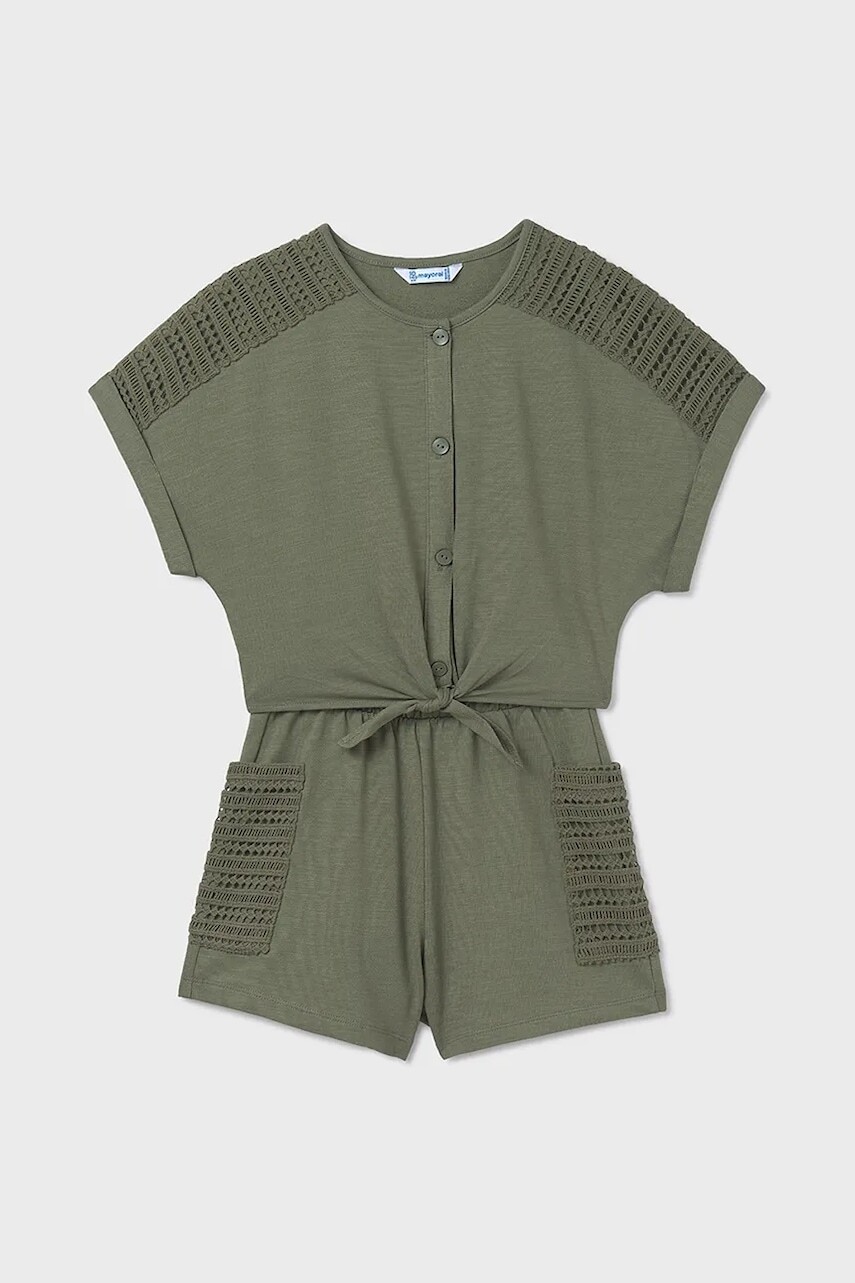 Detská bavlnená súprava Mayoral zelená farba, 6222