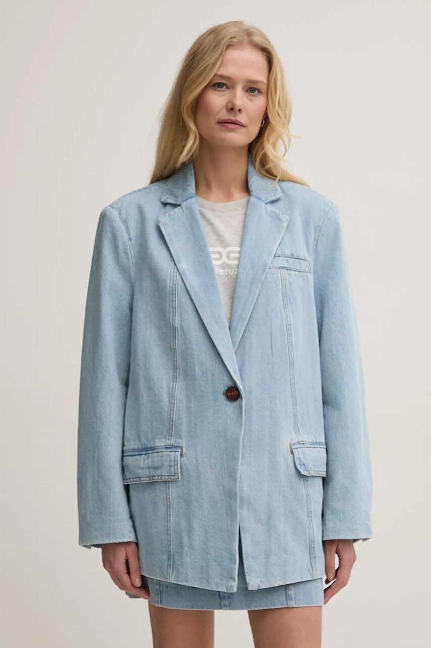 Rifľová bunda Gestuz oversize, jednofarebná, 10909771