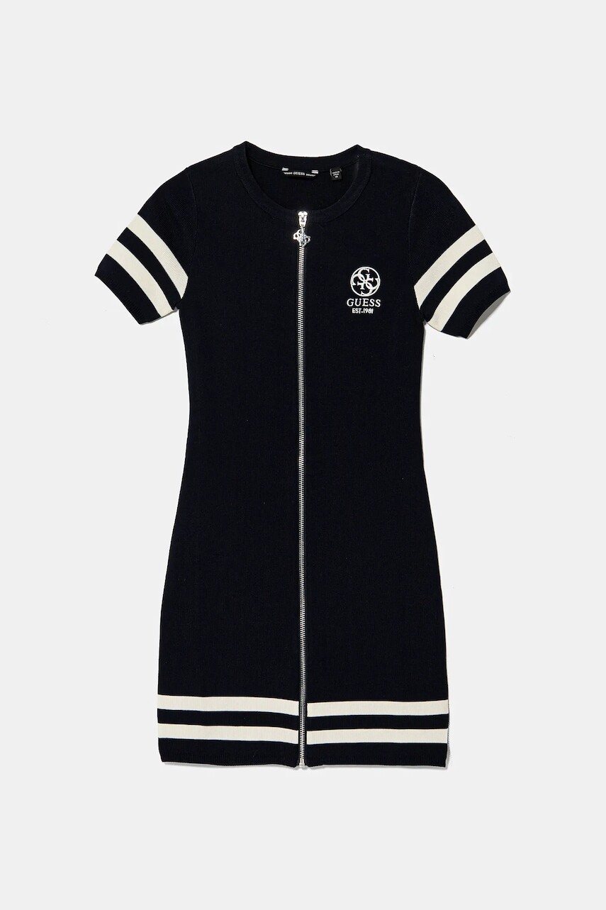 Dievčenské šaty Guess tmavomodrá farba, mini, rovný strih, J5RK49 ZZ04U