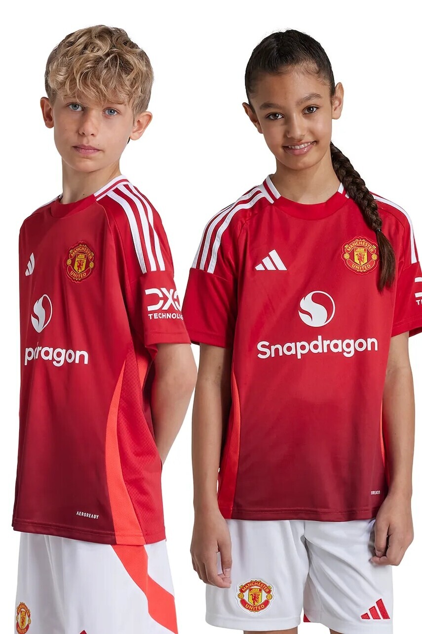 Detské tričko adidas Performance MUFC červená farba, s potlačou, IT1972