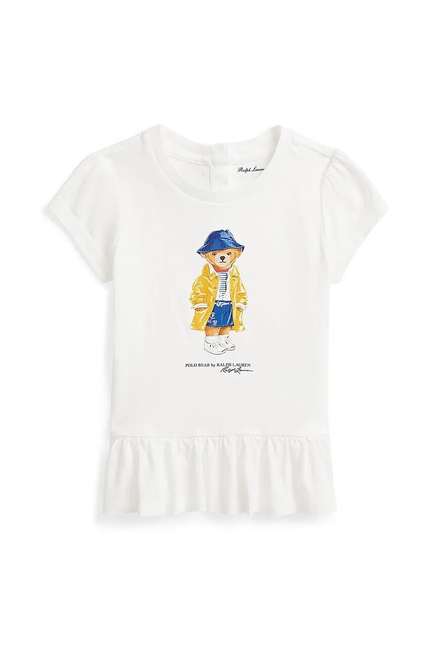 Detské bavlnené tričko Polo Ralph Lauren biela farba, 310958222001