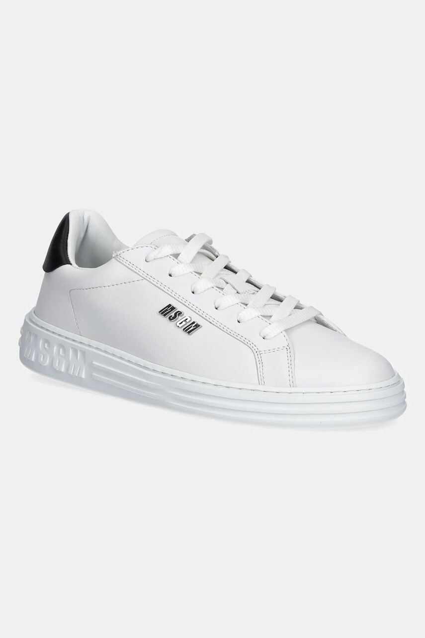 Kožené tenisky MSGM biela farba, 3840MS506