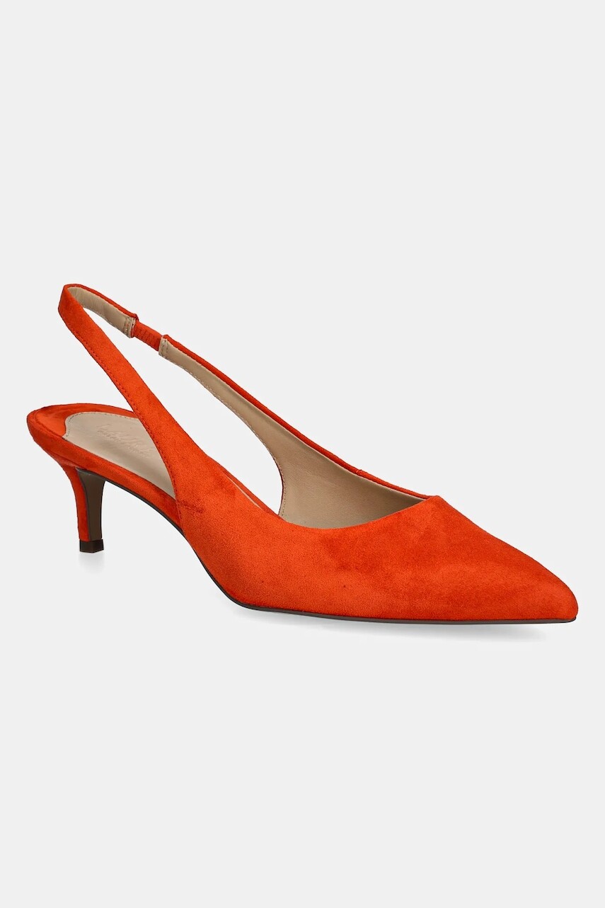 Semišové lodičky Lauren Ralph Lauren Lolah II oranžová farba, 802959263003