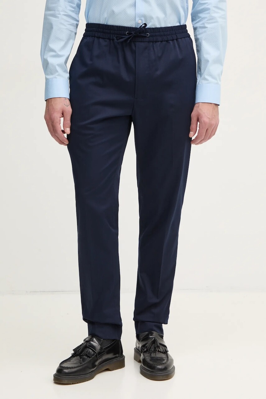 Nohavice Calvin Klein pánske, tmavomodrá farba, strih chinos, K10K114467