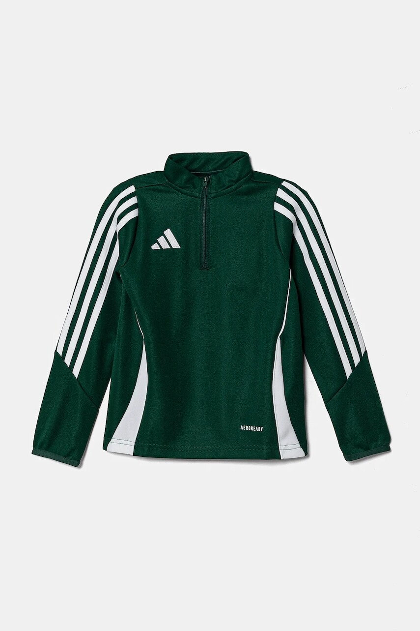 Detská mikina adidas Performance zelená farba, s nášivkou, IR9362